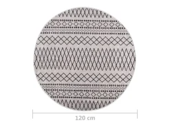 Alfombra lavable antideslizante negro y blanco f120 cm