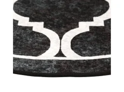 Alfombra lavable antideslizante negro y blanco Ø 120 cm ES39365