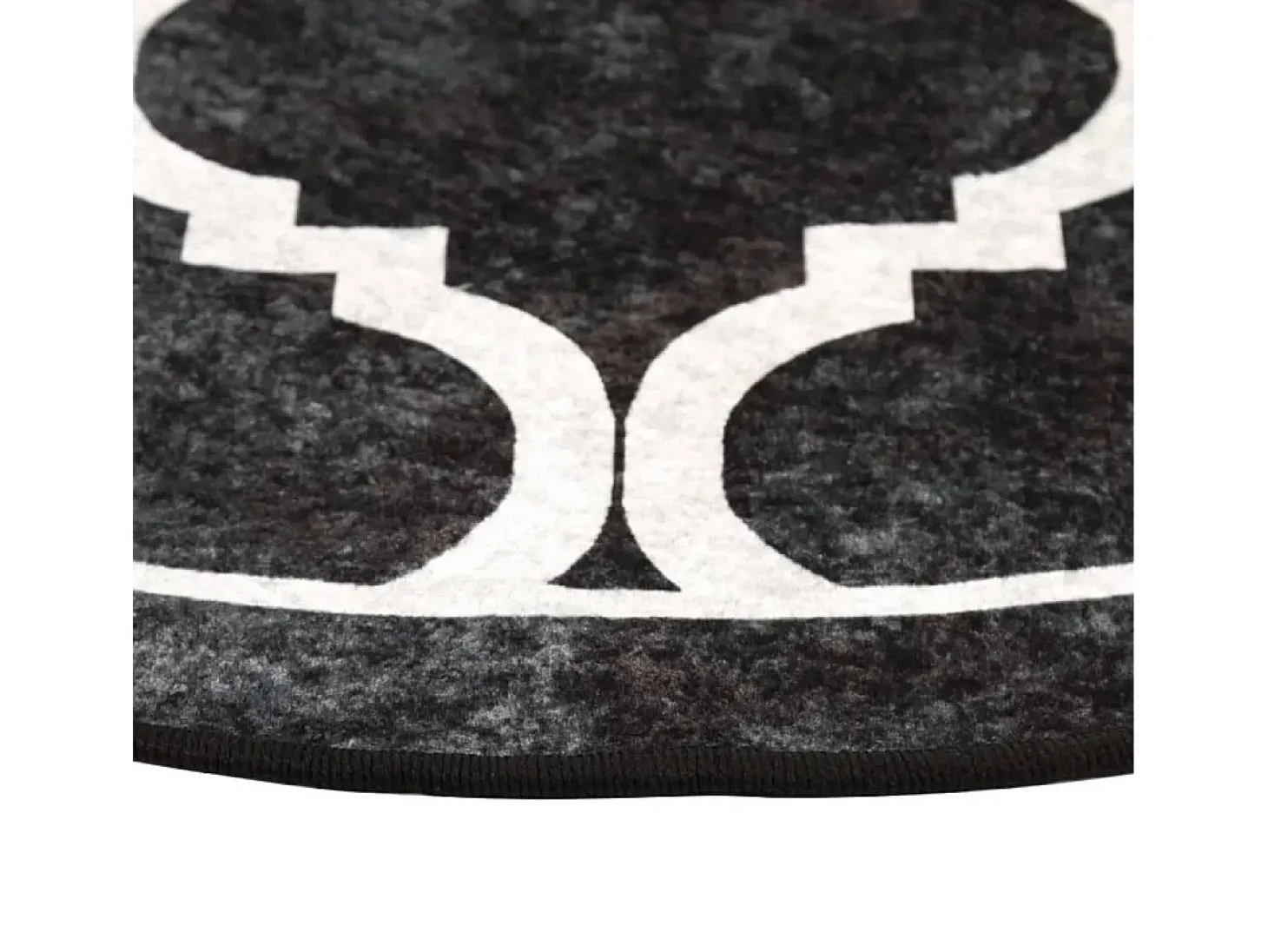 Alfombra lavable antideslizante negro y blanco Ø 120 cm ES39365
