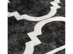 Alfombra lavable antideslizante negro y blanco 80x300 cm