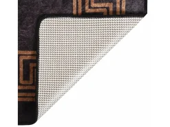 Alfombra lavable antideslizante negro y dorado 120x180 cm