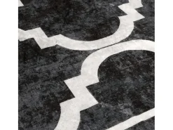 Alfombra lavable antideslizante negro y blanco 80x150 cm