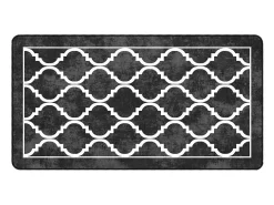 Alfombra lavable antideslizante negro y blanco 80x150 cm