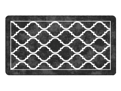 Alfombra lavable antideslizante negro y blanco 80x150 cm ES64778