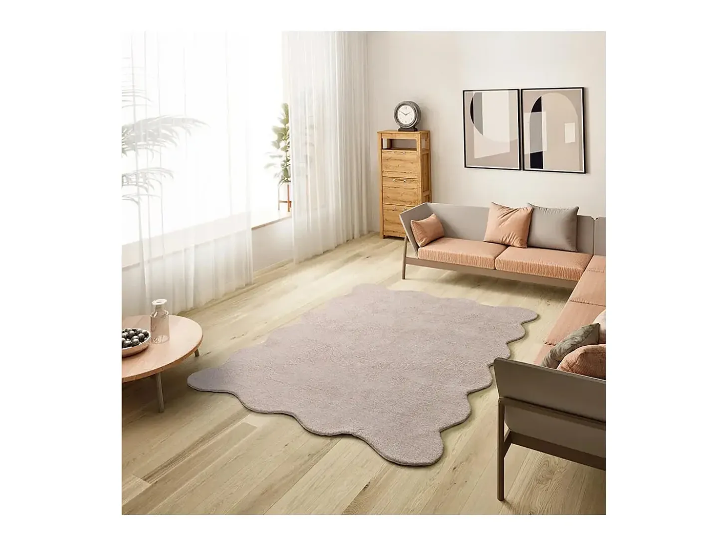 Alfombra lavable antideslizante - liso - maquillaje - 120 x 170 cm - MELLOW