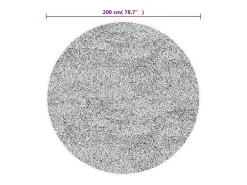 Alfombra lavable antideslizante gris Ø 200 cm