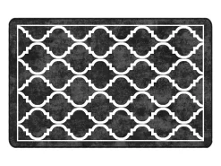 Alfombra lavable antideslizante negro y blanco 190x300 cm