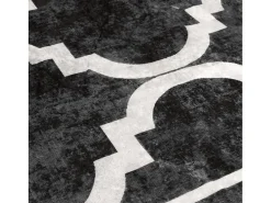 Alfombra lavable antideslizante negro y blanco 190x300 cm