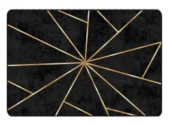 Alfombra lavable antideslizante negro y dorado 120x180 cm