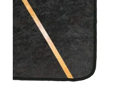 Alfombra lavable antideslizante negro y dorado 120x180 cm