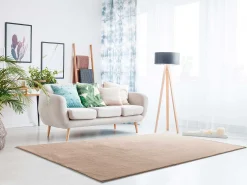 Alfombra lavable antideslizante - liso - beige - 140 x 200 cm - LOFT