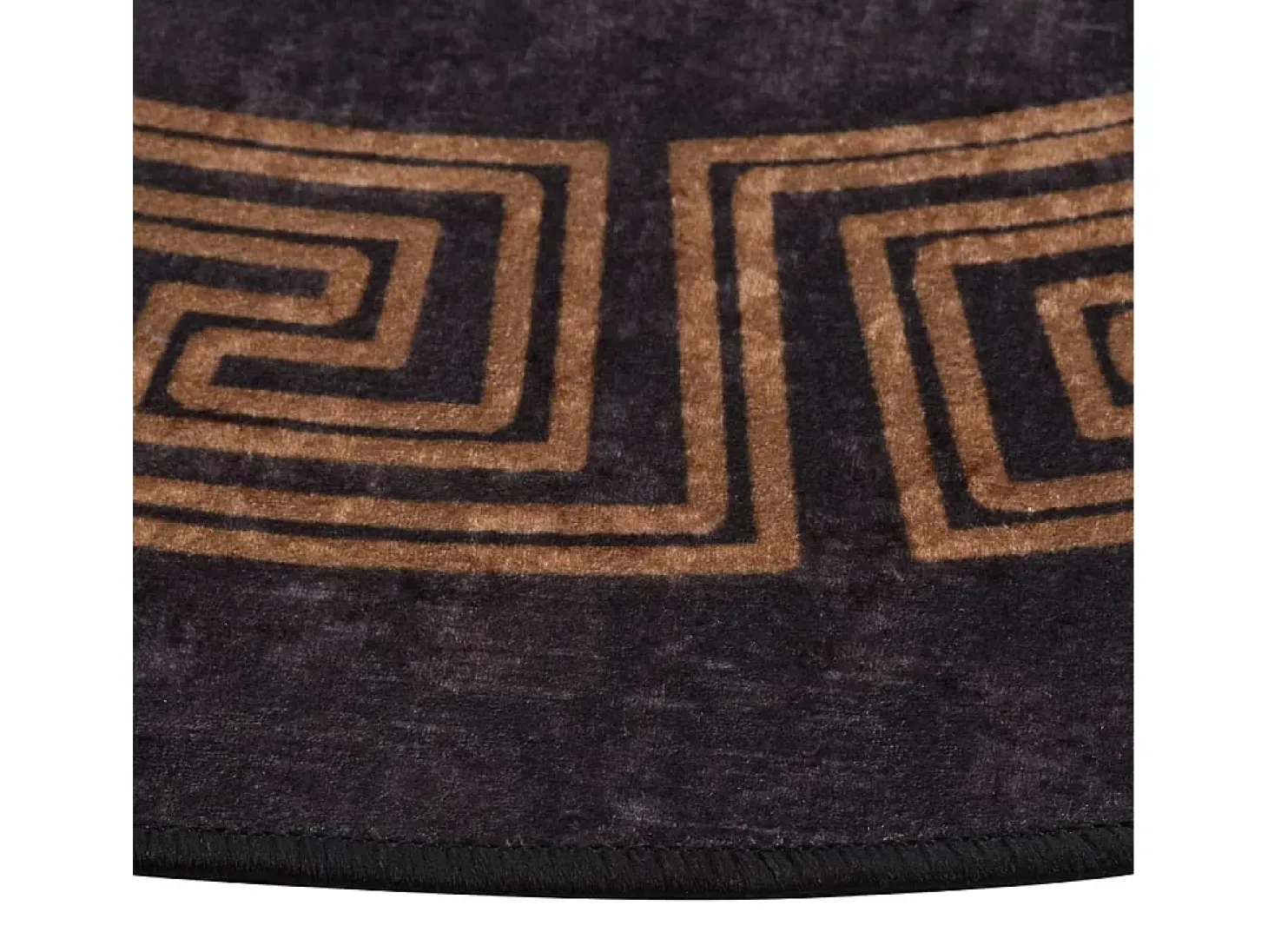 Alfombra lavable antideslizante negro y dorado f120 cm
