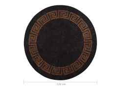 Alfombra lavable antideslizante negro y dorado f120 cm