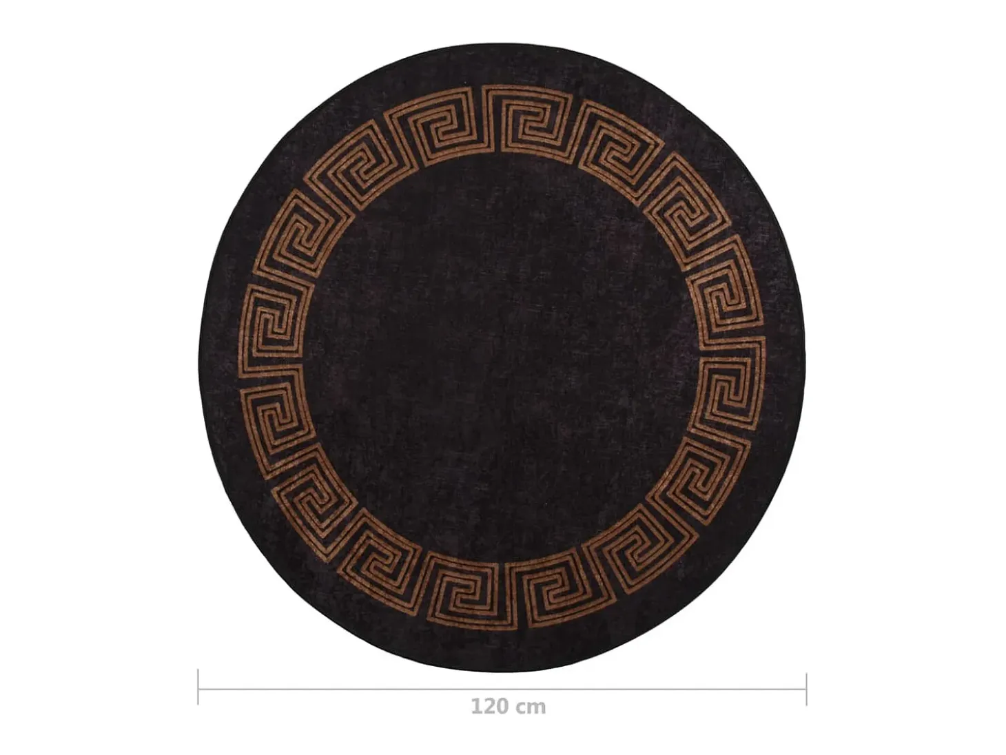 Alfombra lavable antideslizante negro y dorado f120 cm