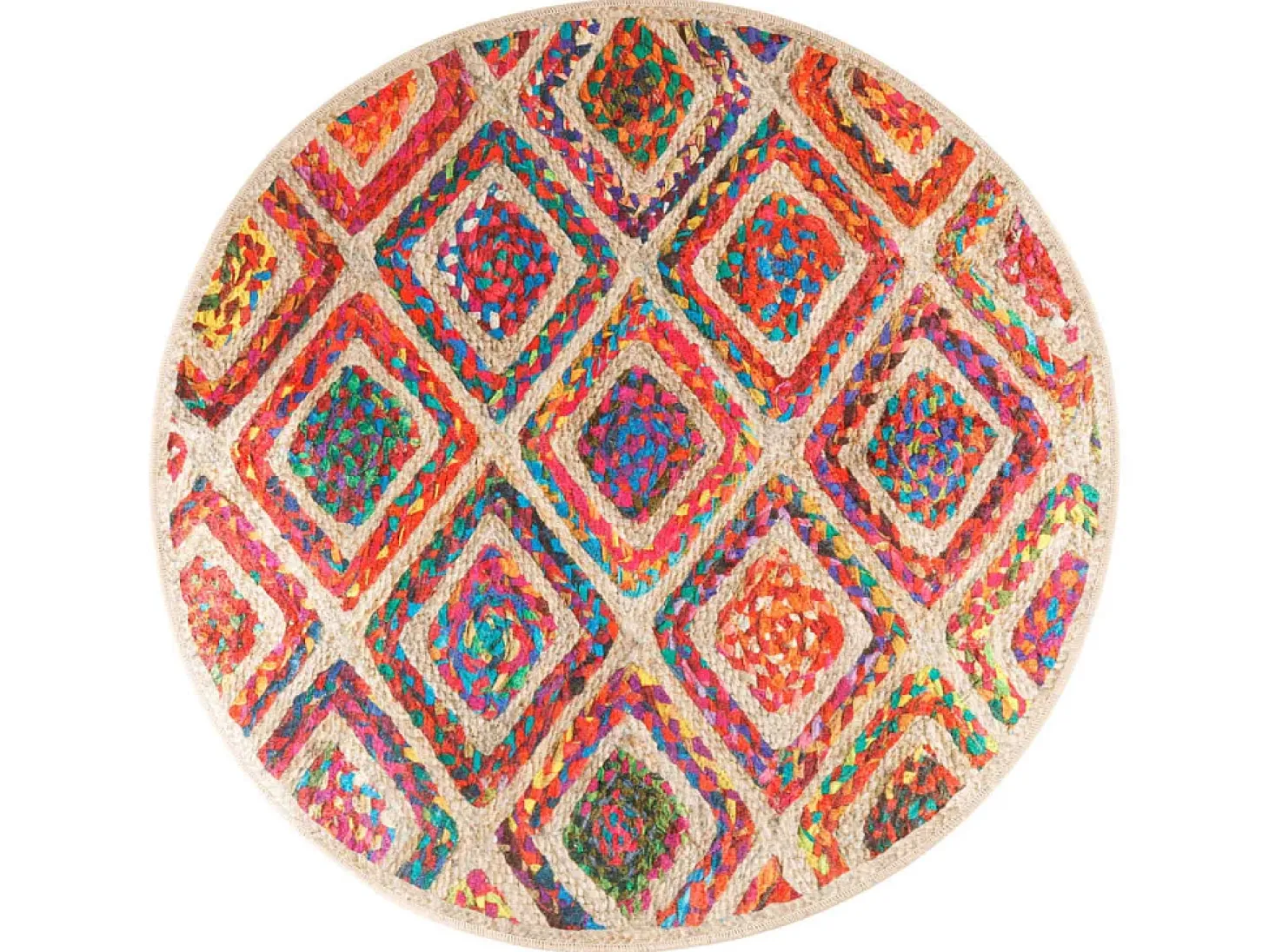 Alfombra lavable antideslizante multicolor Ø 120 cm ES34413