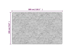 Alfombra lavable antideslizante gris 190x300 cm ES12096
