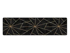 Alfombra lavable antideslizante negro y dorado 80x300 cm