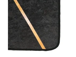 Alfombra lavable antideslizante negro y dorado 80x300 cm