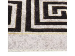 Alfombra lavable antideslizante beige claro 80x300 cm