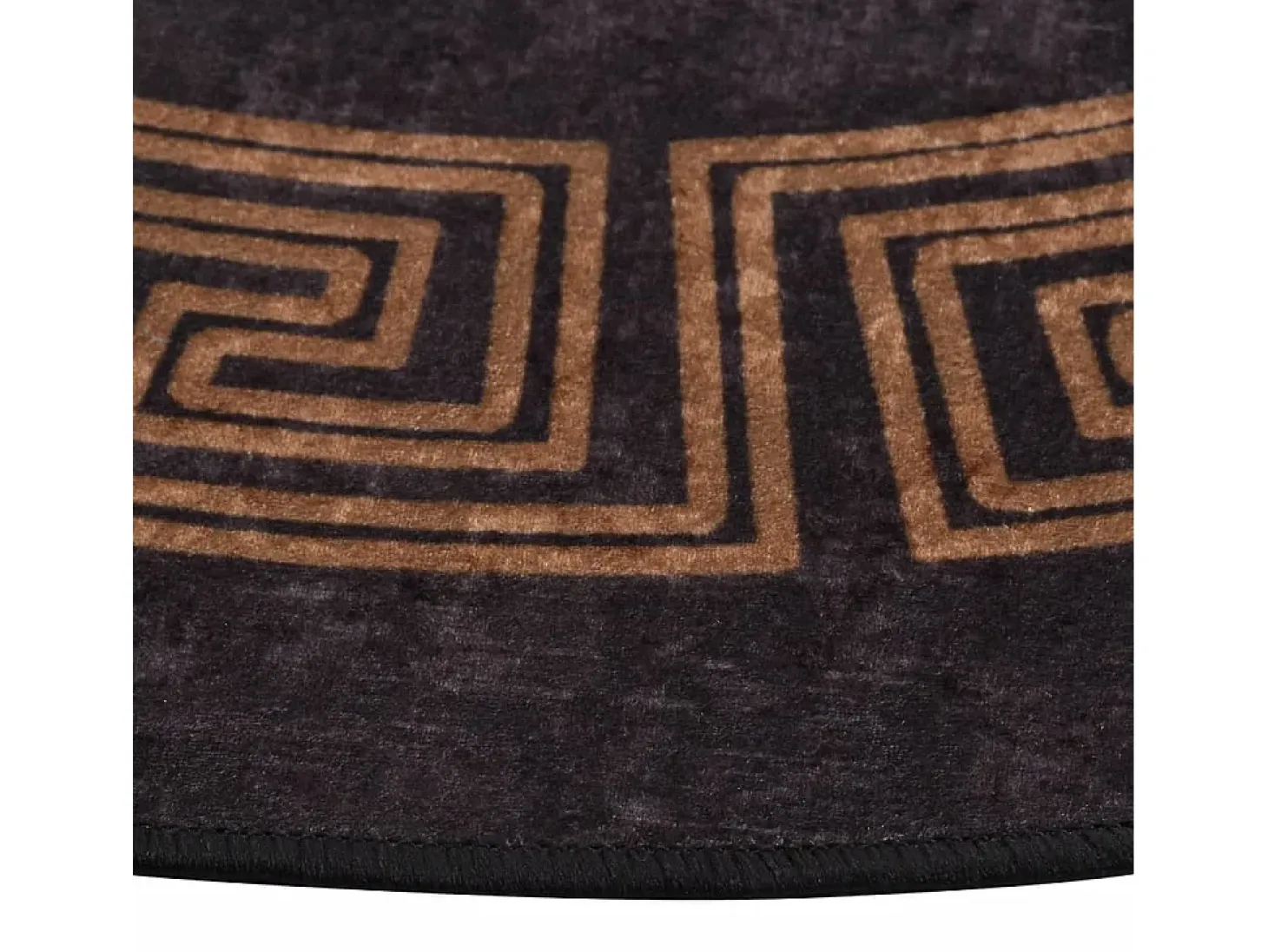 Alfombra lavable antideslizante negro y dorado Ø 200 cm ES56967