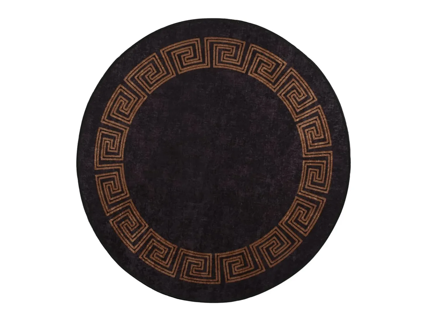 Alfombra lavable antideslizante negro y dorado Ø 200 cm ES56967