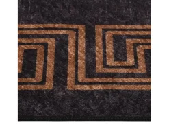 Alfombra lavable antideslizante negro y dorado 80x150 cm
