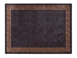 Alfombra lavable antideslizante negro y dorado 400x300 cm ES15866