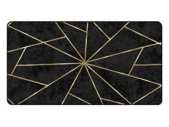 Alfombra lavable antideslizante negro y dorado 80x150 cm