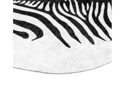 Alfombra lavable antideslizante cebra blanco y negro 120x170 cm
