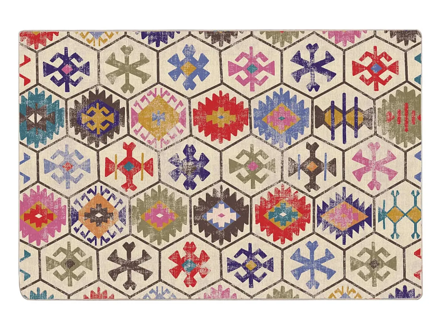 Alfombra lavable antideslizante multicolor 120x180 cm