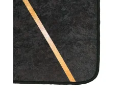Alfombra lavable antideslizante negro y dorado 190x300 cm ES33814