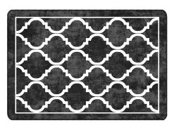Alfombra lavable antideslizante negro y blanco 120x180 cm