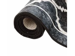 Alfombra lavable antideslizante negro y blanco 120x180 cm