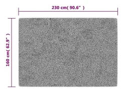 Alfombra lavable blanca y negra 160x230 cm antideslizante