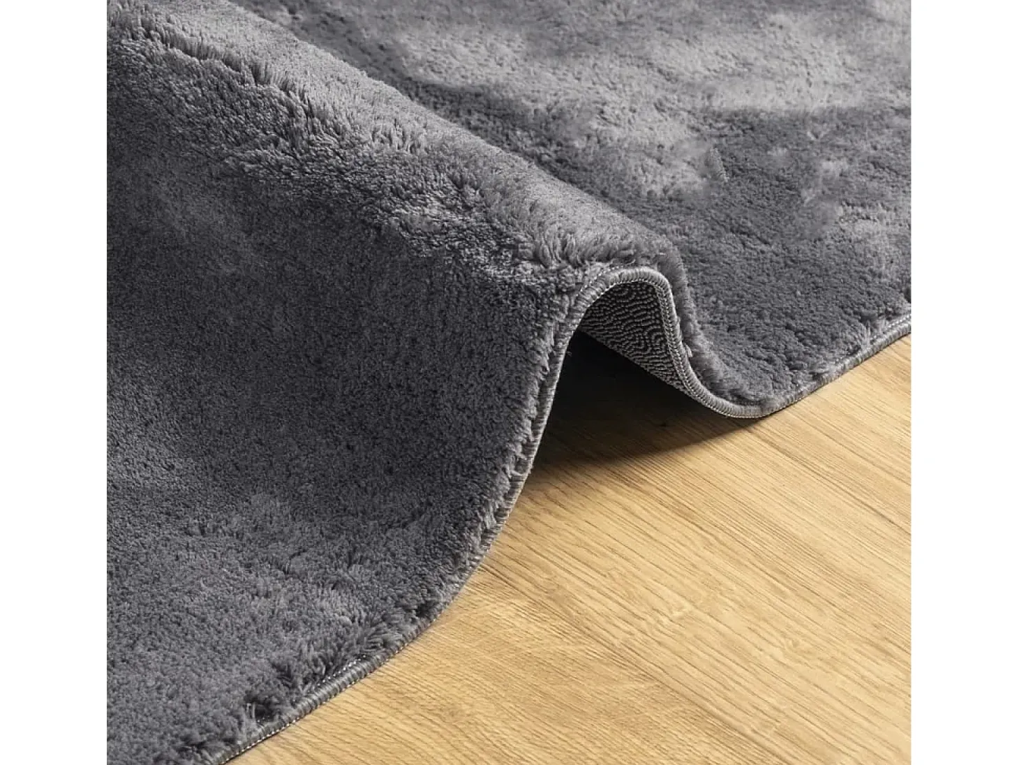 Alfombra lavable de pelo corto suave HUARTE antracita 200x280 cm