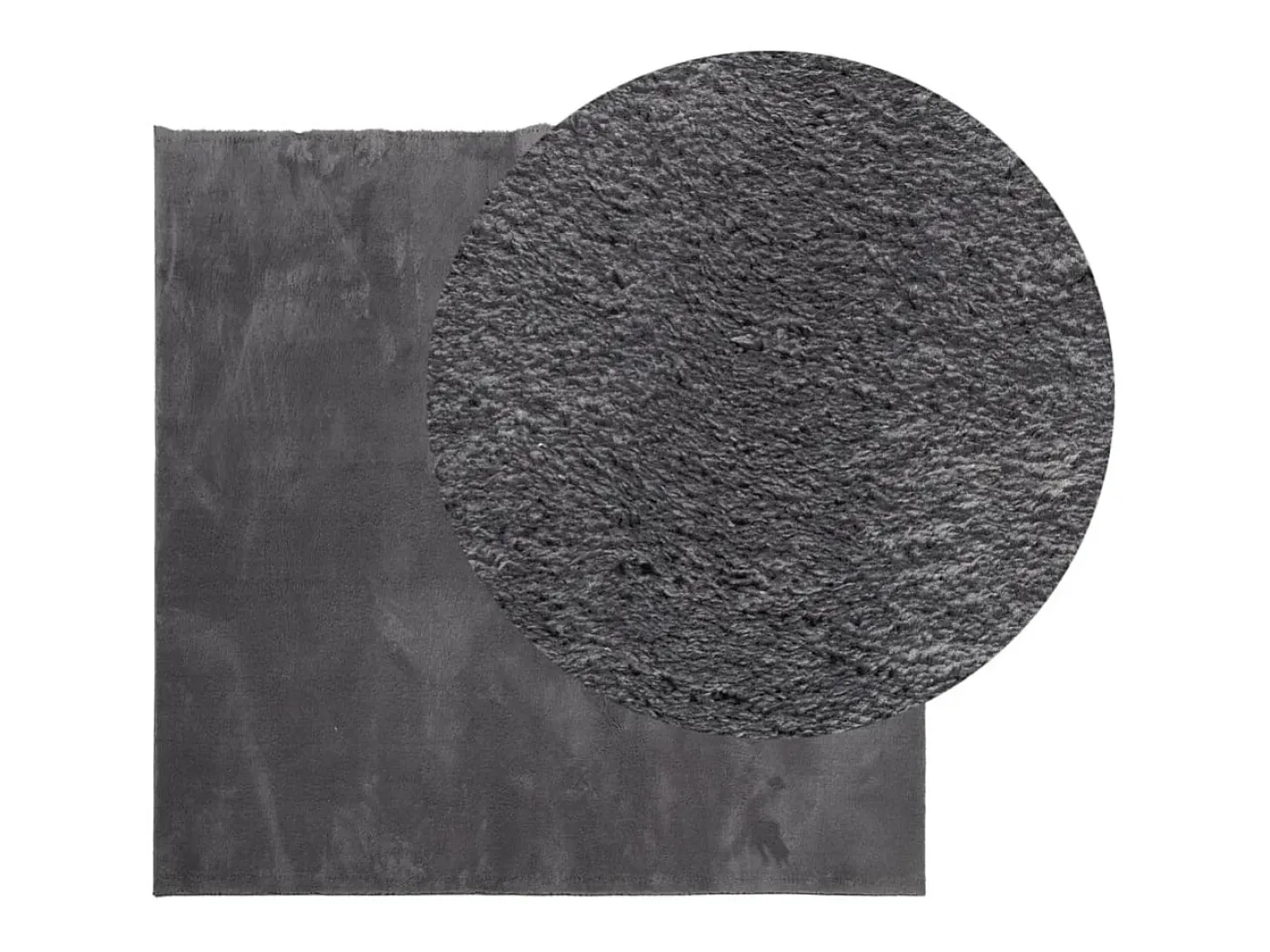 Alfombra lavable de pelo corto suave HUARTE antracita 160x160 cm