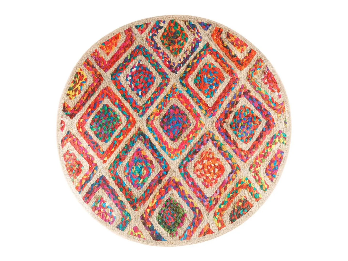 Alfombra lavable multicolor Ø 120 cm antideslizante