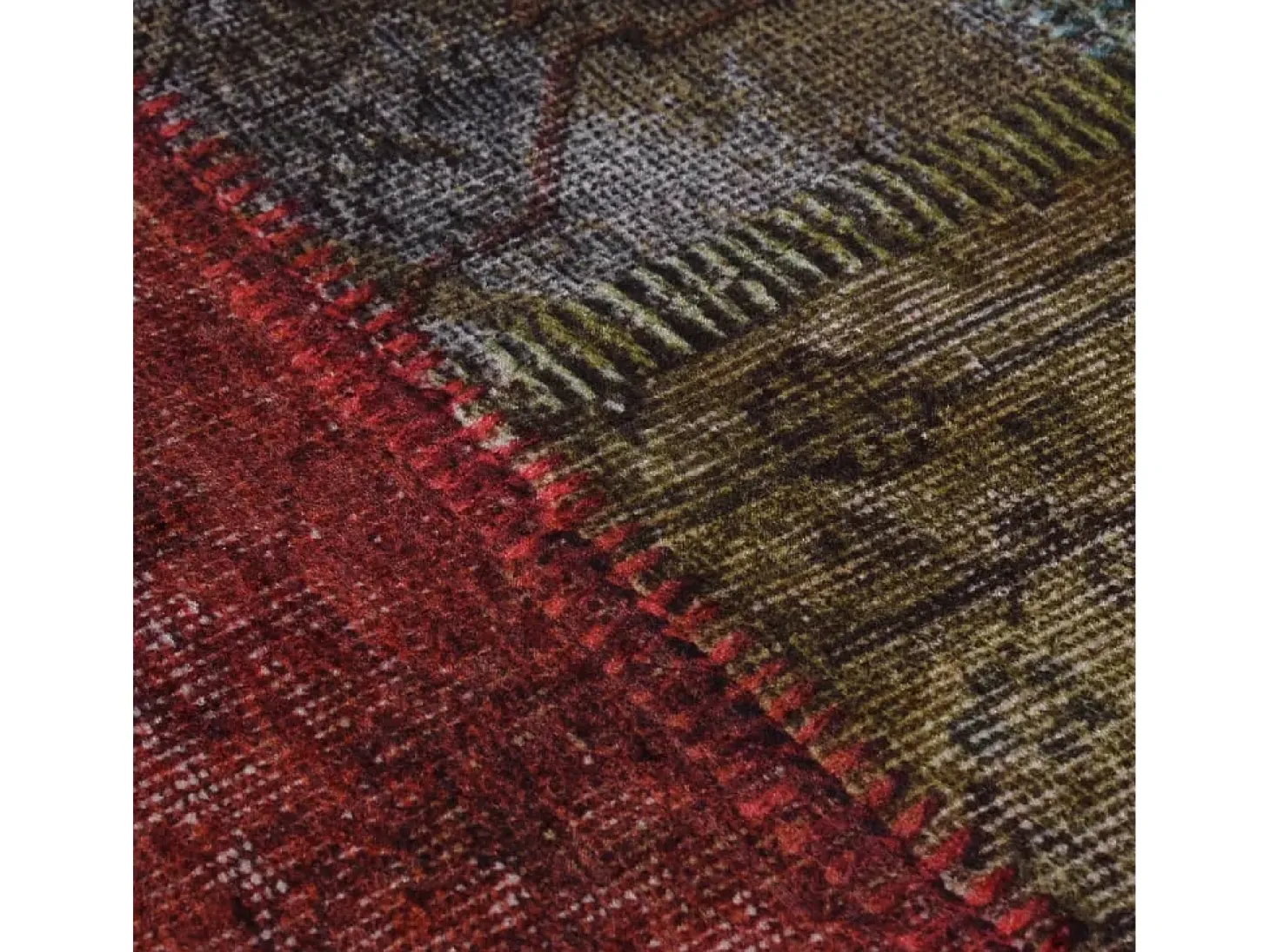 Alfombra lavable patchwork antideslizante multicolor f120 cm