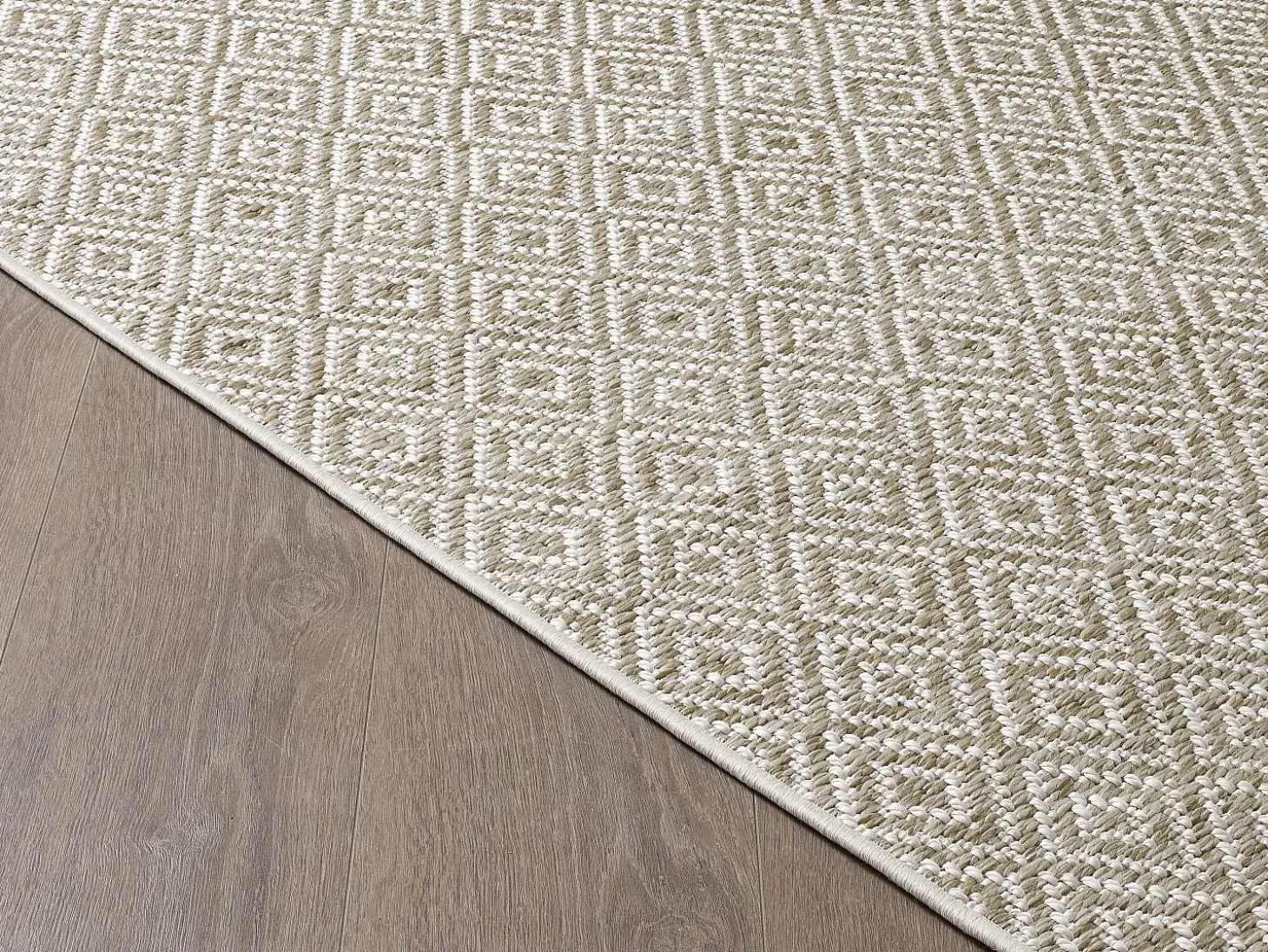 Alfombra Maldive Exterior Boho Diamante, Marrón, 80 x 150 cm