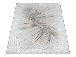 Alfombra Mila Brillante Diseño Abstracto, Gris, 80 x 150 cm