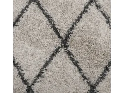 Alfombra moderna de pelo largo en beige y antracita, Ø 80 cm