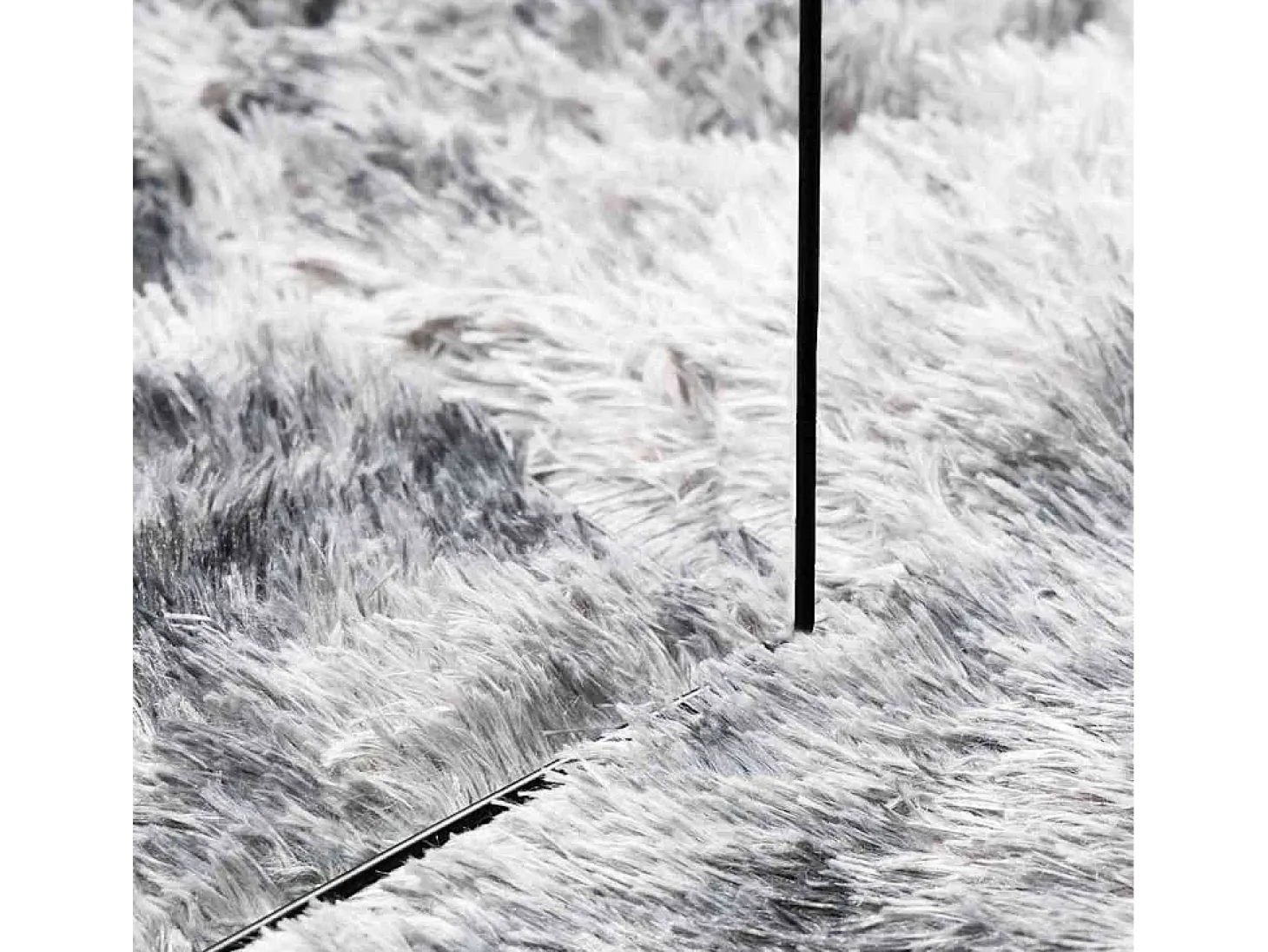 Alfombra NAVARRA Shaggy Gris Plata 240x240 cm