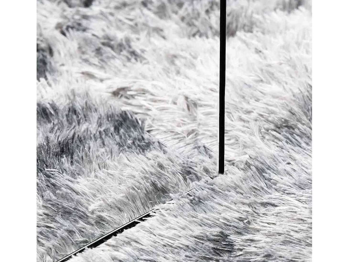 Alfombra NAVARRA Shaggy Gris Plata 100x100 cm