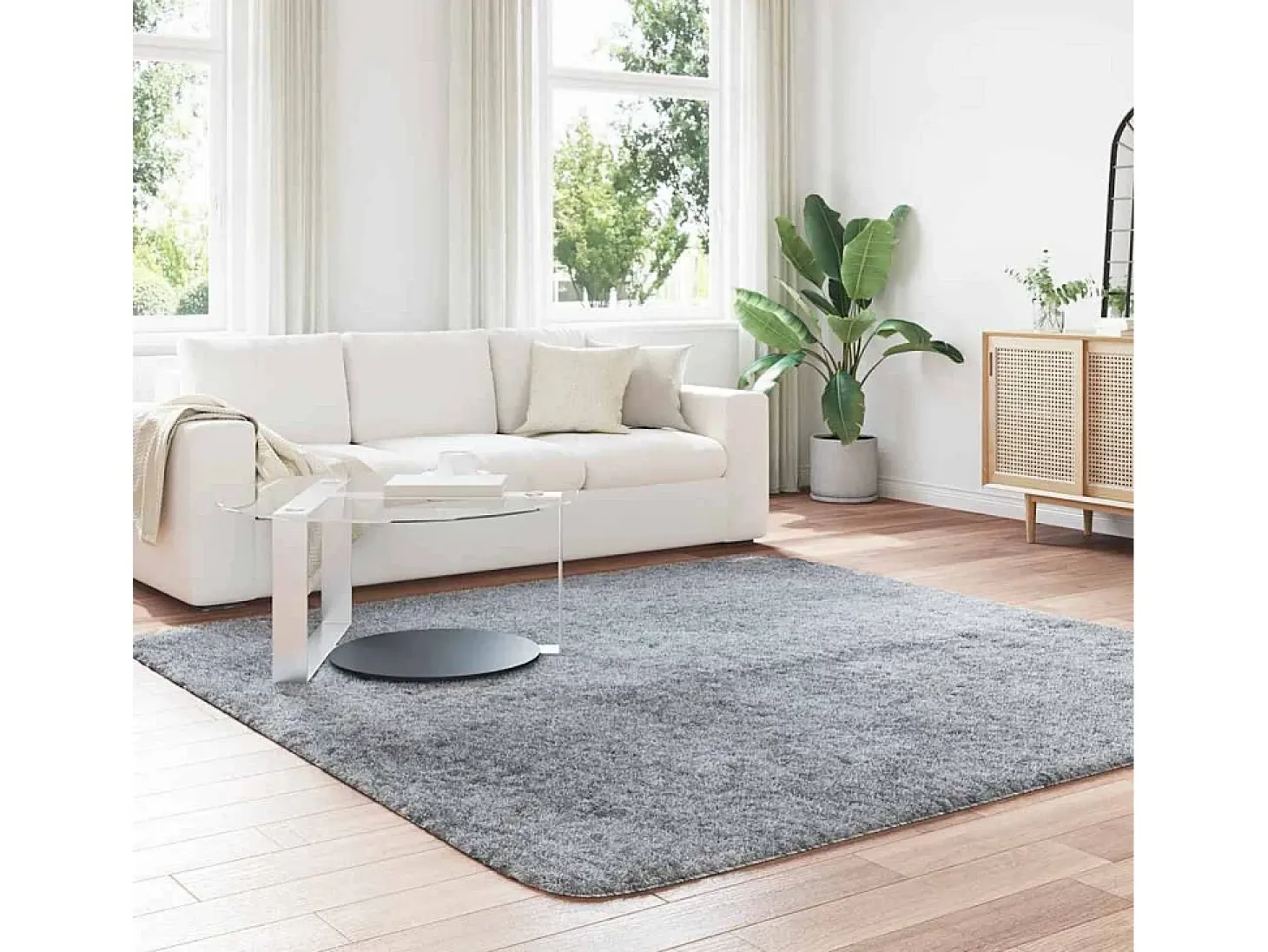 Alfombra NAVARRA Shaggy Gris Claro 240x240 cm