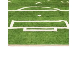 Alfombra niños lavable antideslizante campo fútbol 160x230 cm