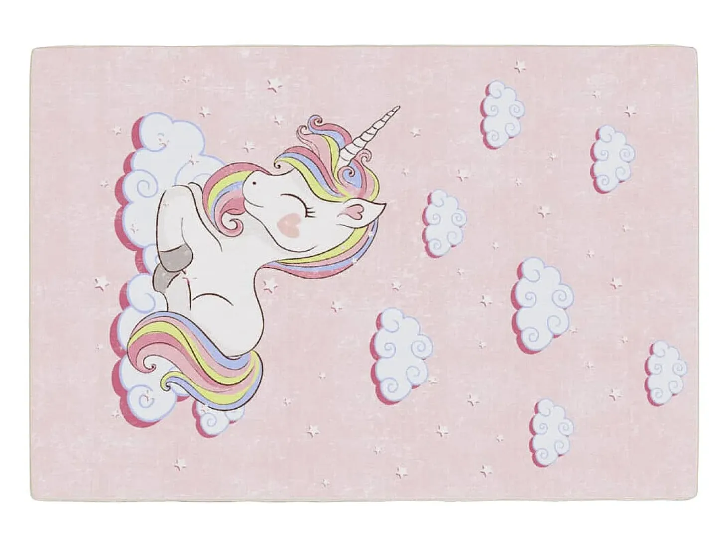 Alfombra niños lavable antideslizante unicornio rosa 160x230 cm