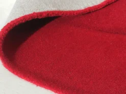 Alfombra orgánica 100% lana tejida a mano 160 x 220 cm, Rojo cereza - 2200g/m², ORUNI