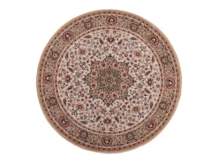 Alfombra oriental tejida con ribete 200x200 cm Beige Dolna