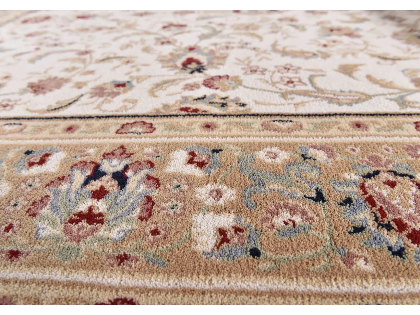 Alfombra oriental tejida con ribete 50x80 cm Beige Dolna