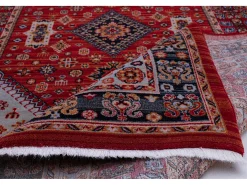 Alfombra oriental tejida de lana 120x145 cm Rojo Multi Saharna